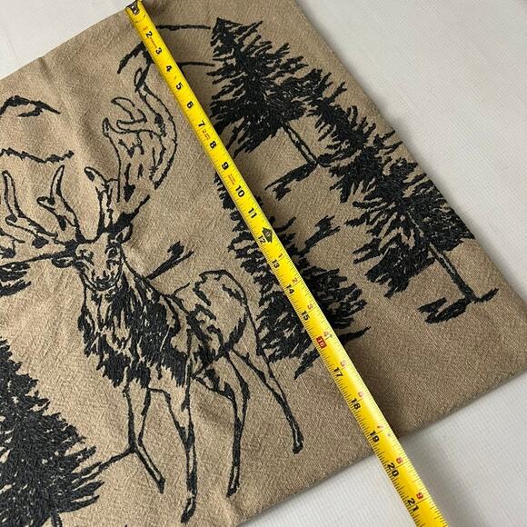 Pottery Barn Conell Rustic Forest Embroidered Pillow Cover NEW Elk - Picture 5 of 9